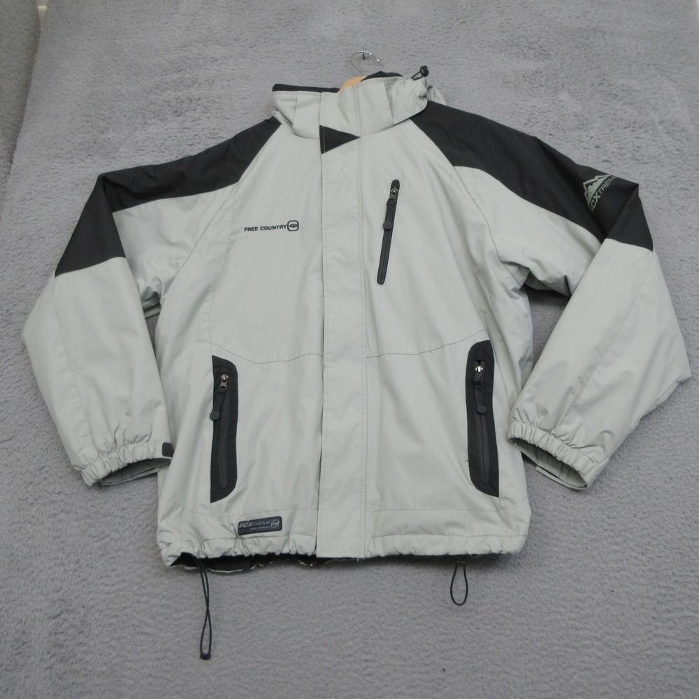 Free Country FCXtreme Jacket Mens Large Grey Gorpcore Snowboard Winter Coat